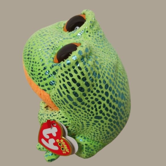Ty Beanie Vtg Boo Speckles The Frog Plush Toy With Glitter Spots & Orange Belly - Picture 4 of 12